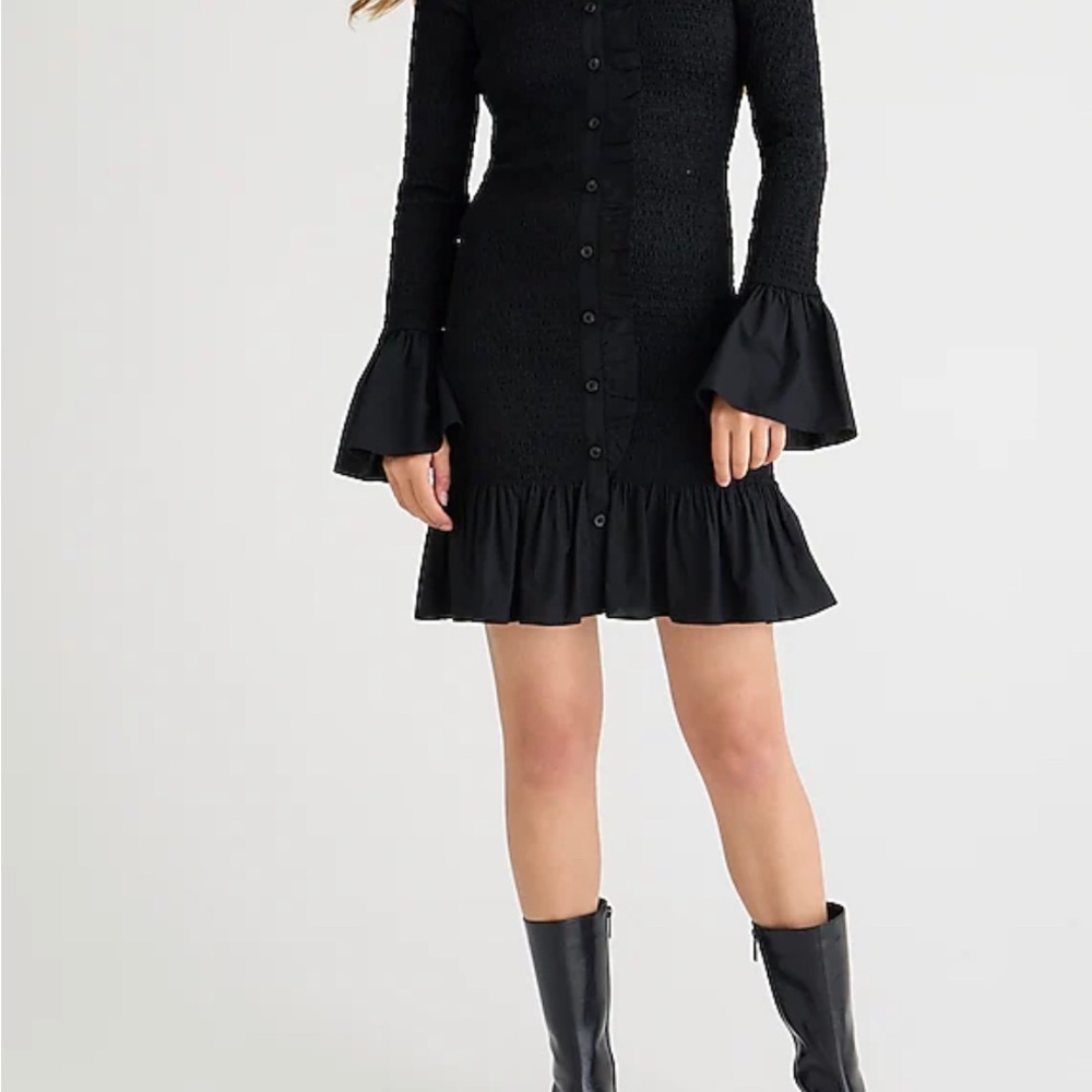 JCREWSmocked button-up mini dress